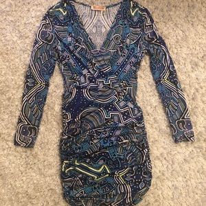 Mara Hoffman Tribal Print Dress with Ruched Skirt